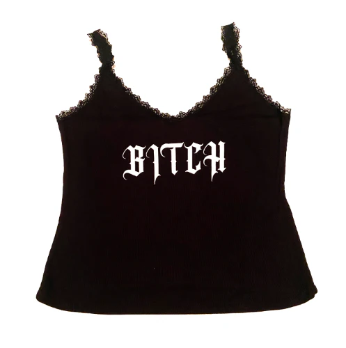 BITCH LACE TRIM TANK - Image 3