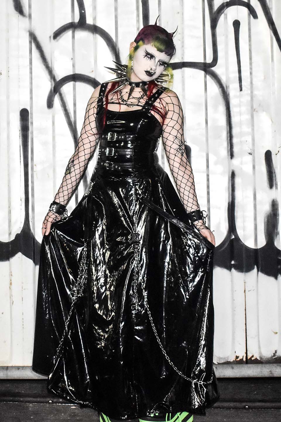 BLACK PVC VINYL INDUSTRY BALL GOWN - Image 7