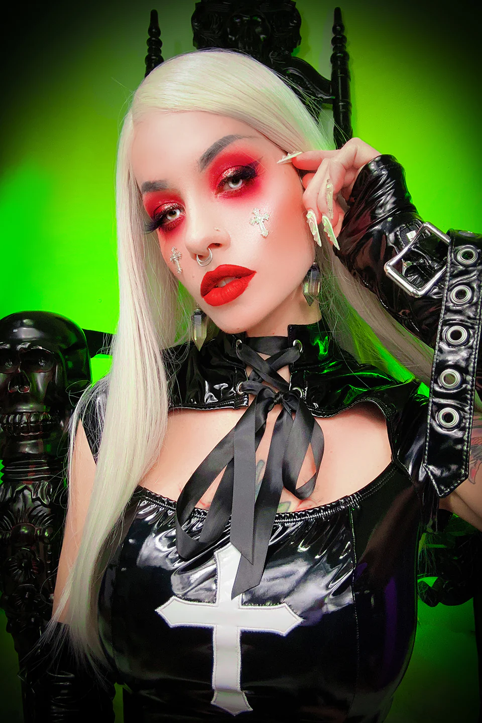 Black Vinyl Houses of the Holy Wicked Sinner Cross Dress - Image 5