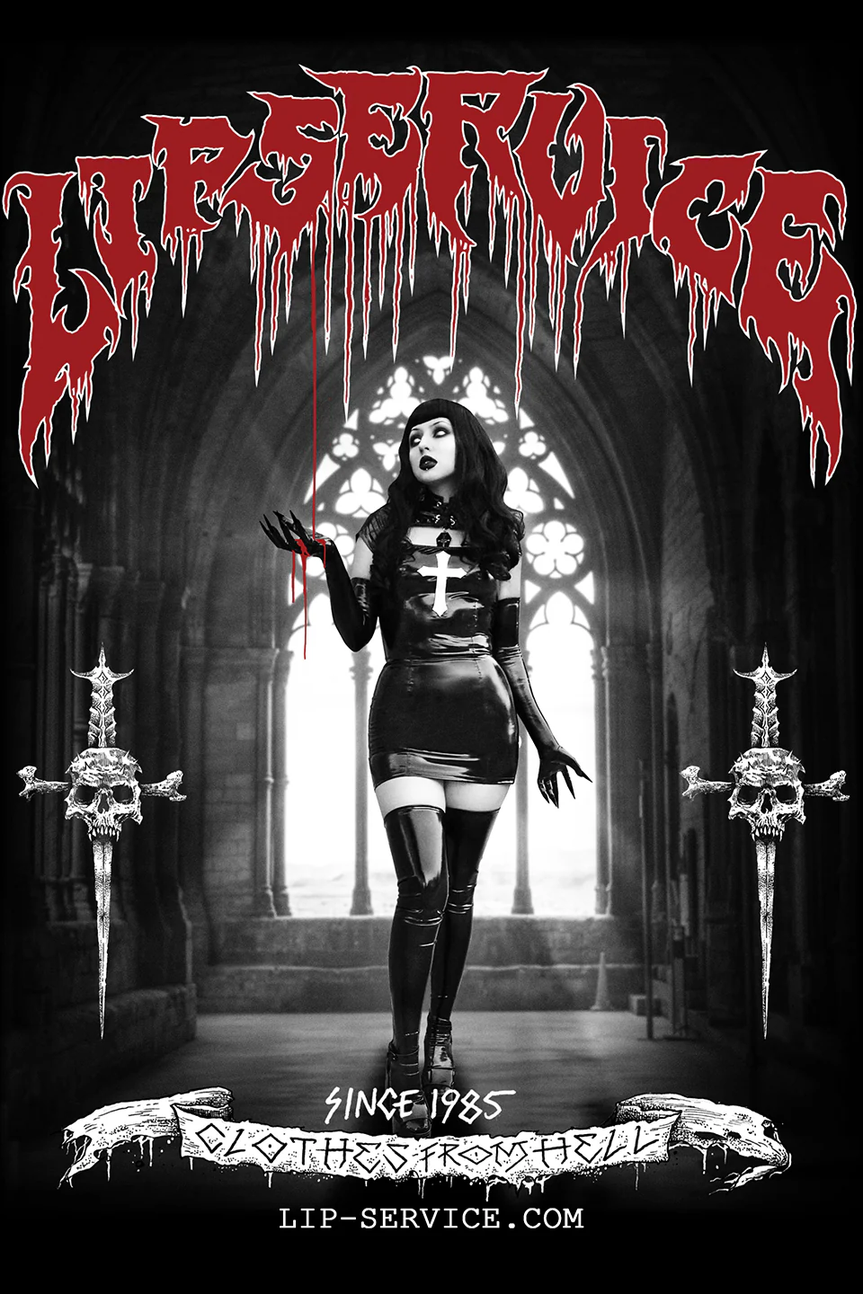 Black Vinyl Houses of the Holy Wicked Sinner Cross Dress - Image 7