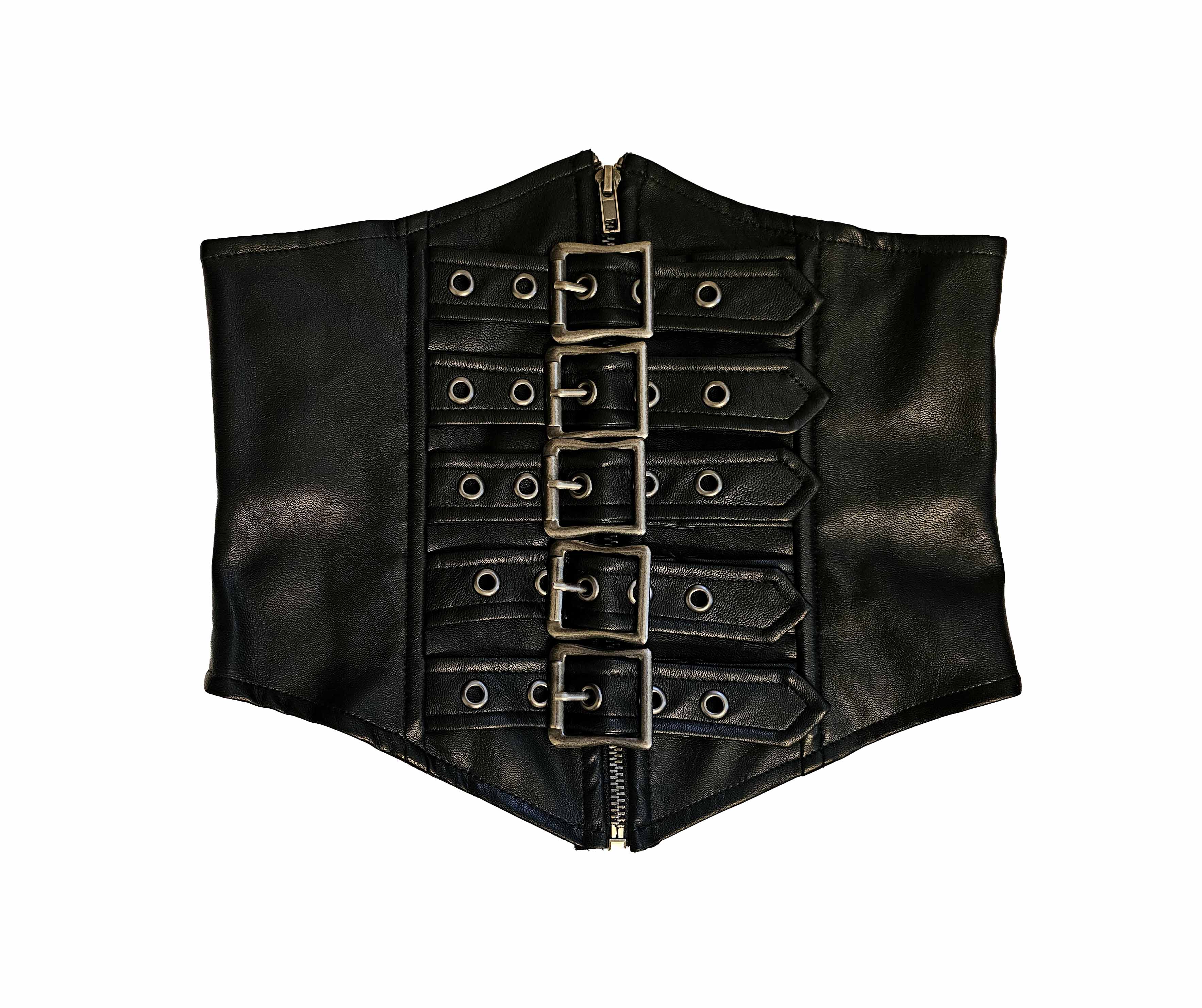 Classic Waist Cincher in Matte Black Vegan Leather - Image 13