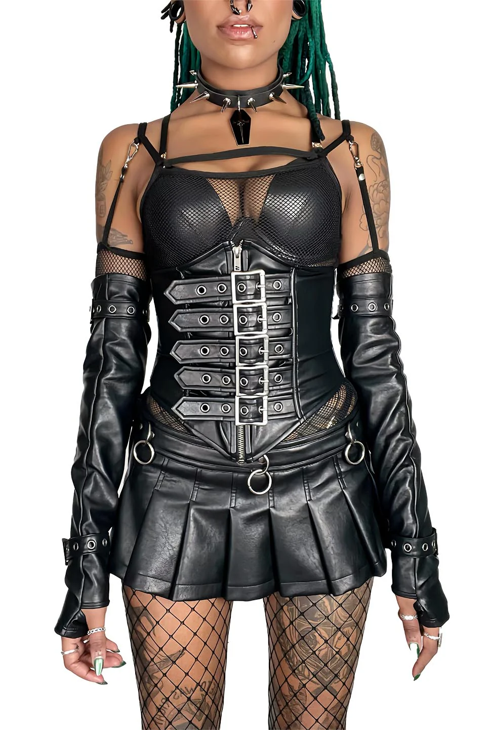 Classic Waist Cincher in Matte Black Vegan Leather - Image 4