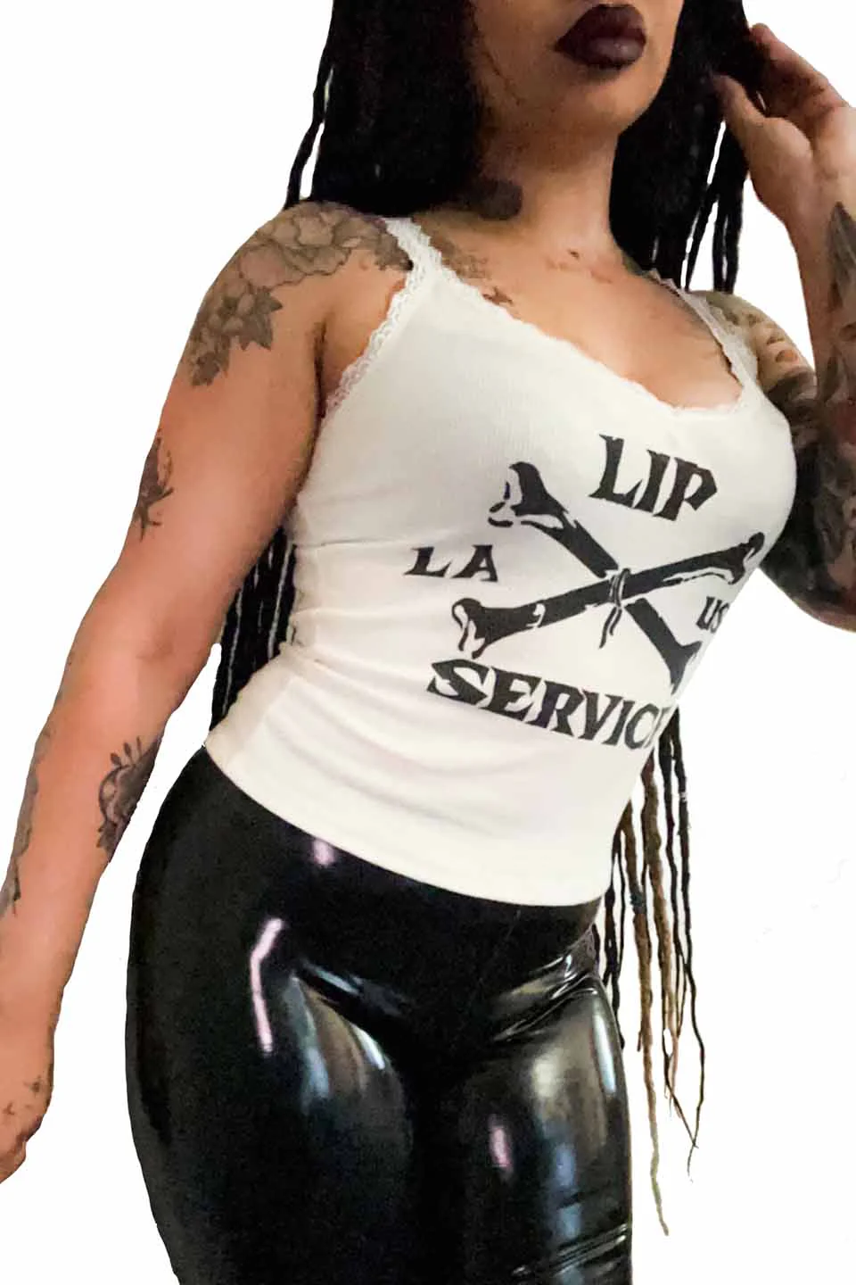 CROSS BONES LACE TRIM TANK