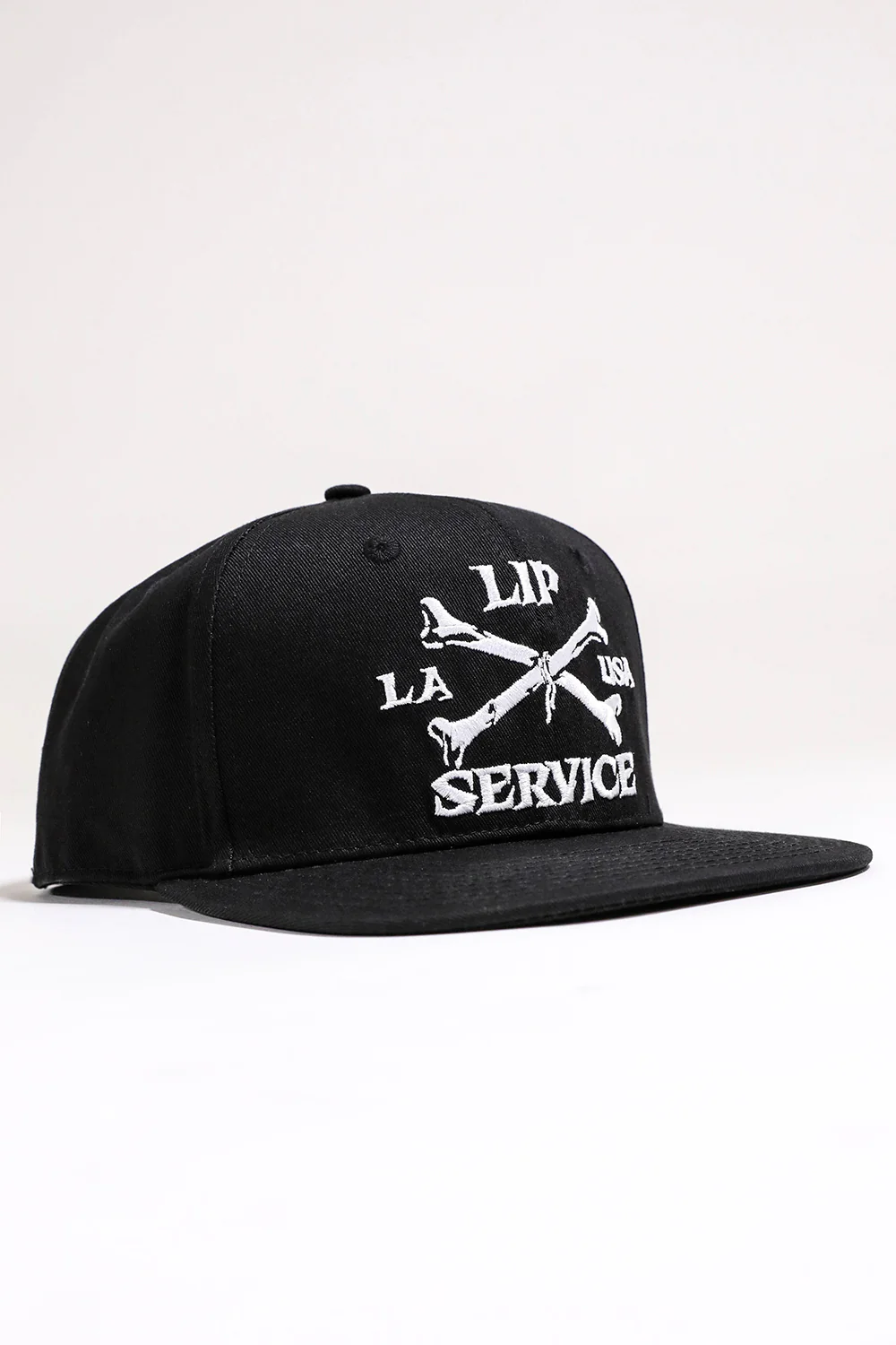 Cross Bones Snapback Baseball Hat B/W - Image 4