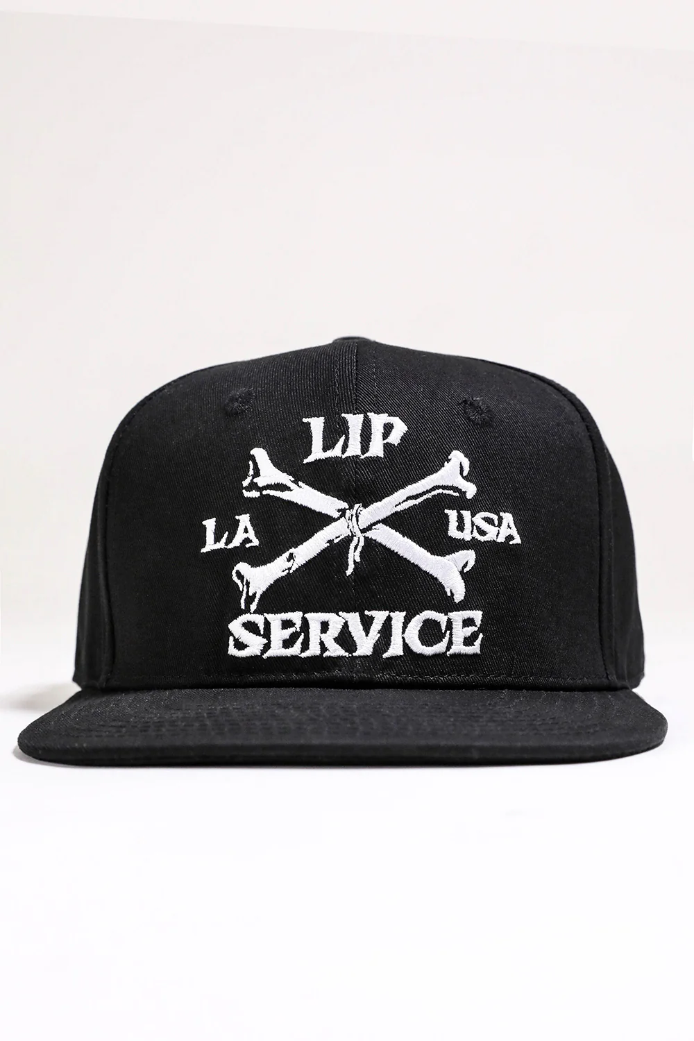 Cross Bones Snapback Baseball Hat B/W - Image 6