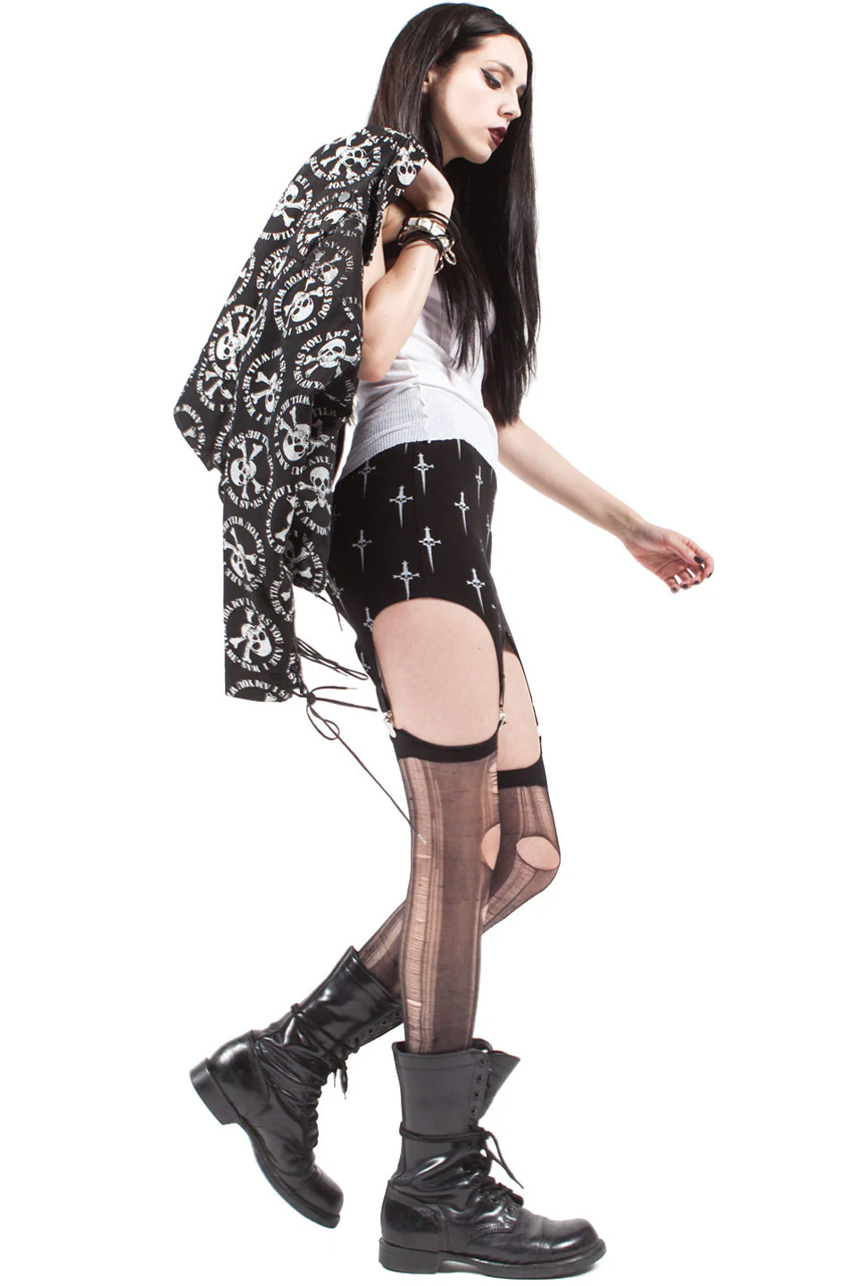 Dagger Print Garter Clip Skirt - Image 2