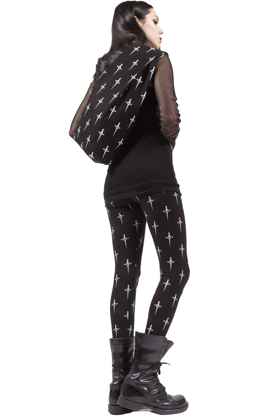 Dagger Print Large Backpack - Image 5