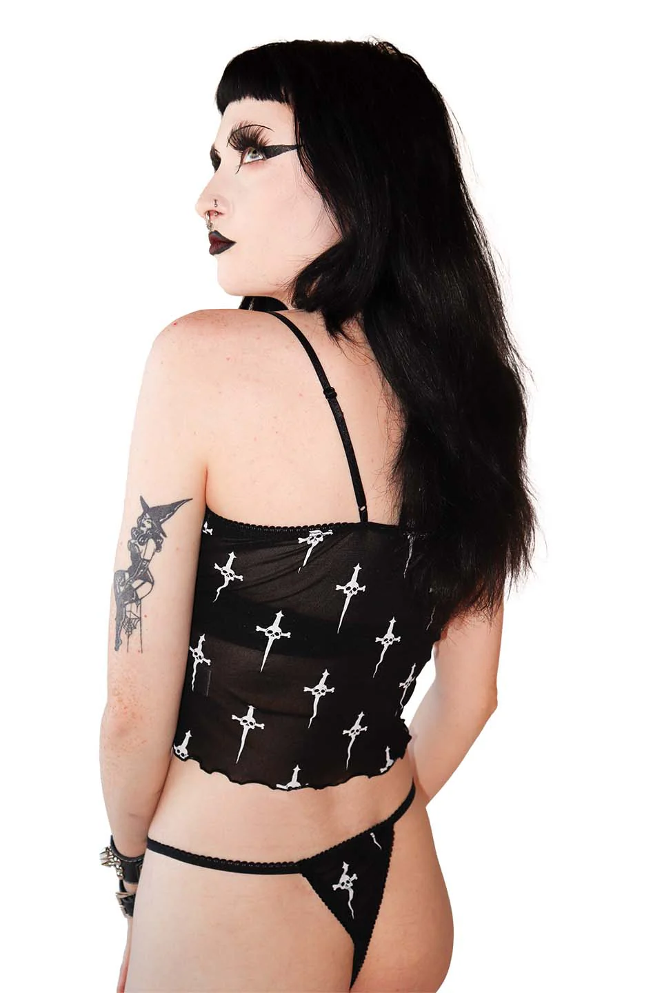 Dagger Print Mesh Cami Set - Image 7