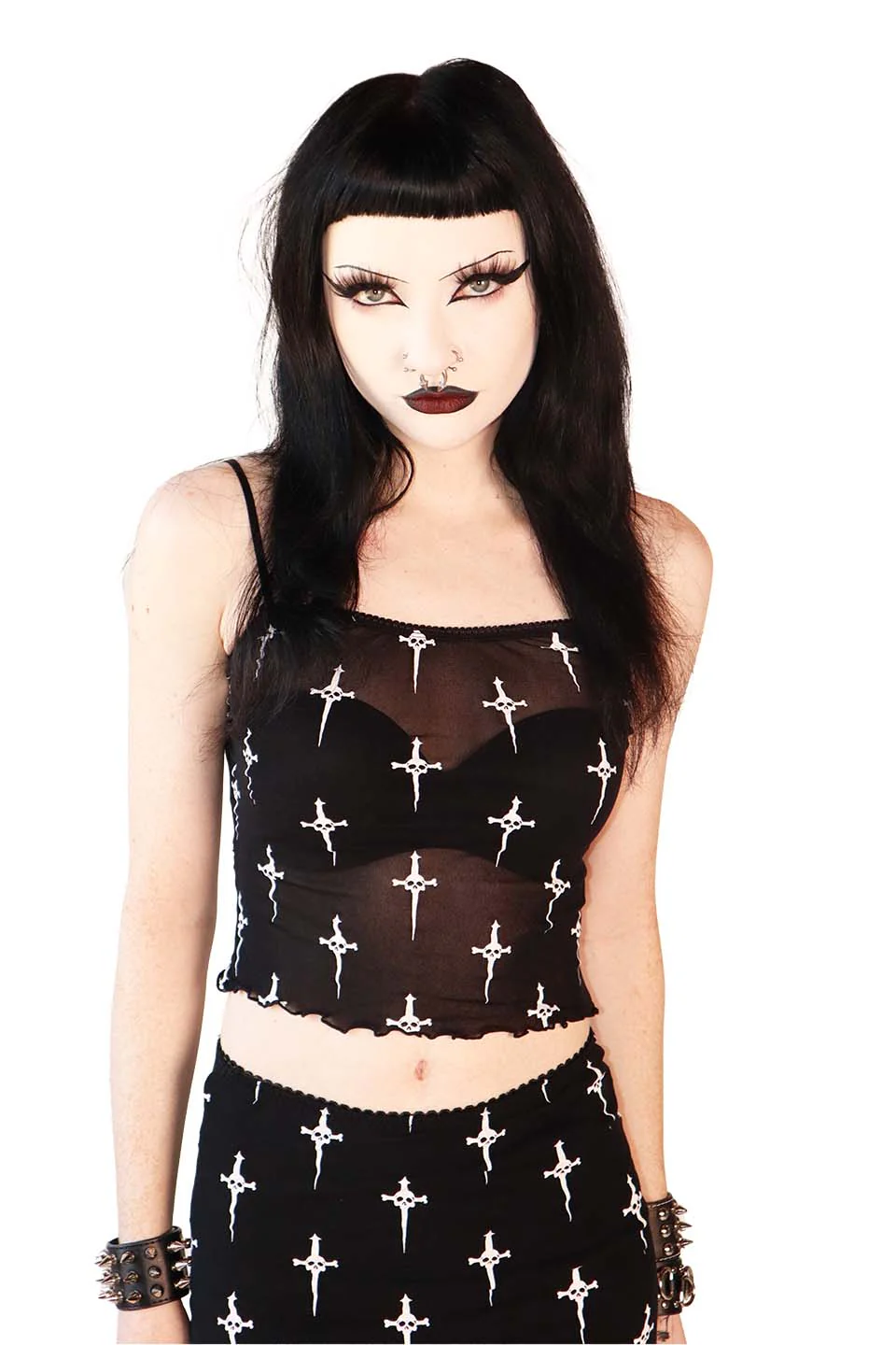 Dagger Print Mesh Cami Set - Image 9