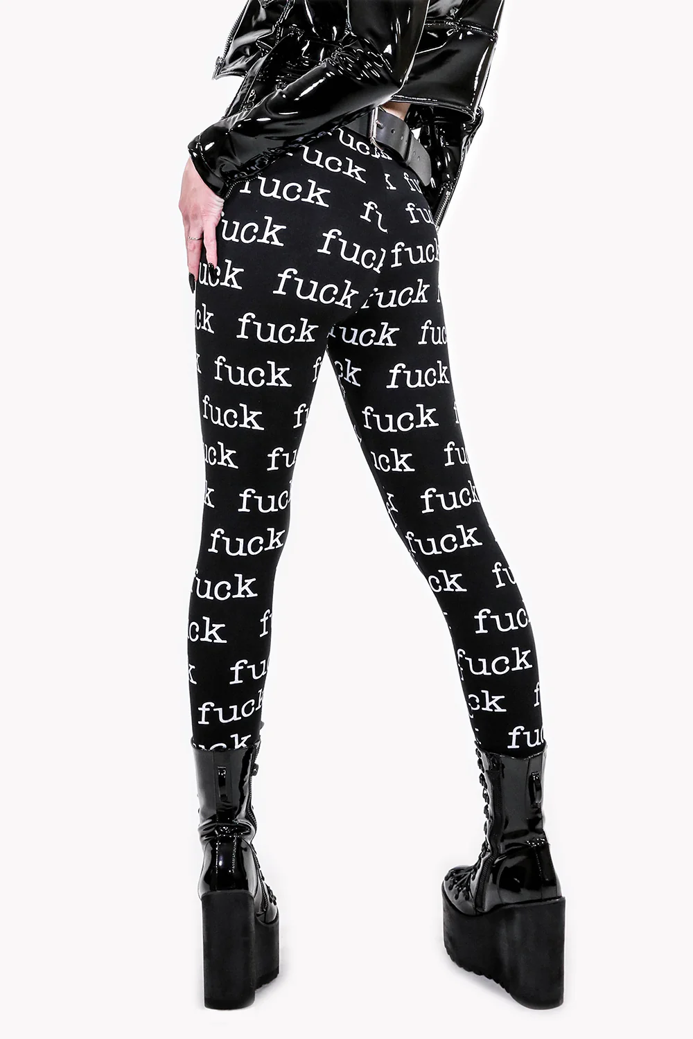 FUCK Print Leggings - Image 4