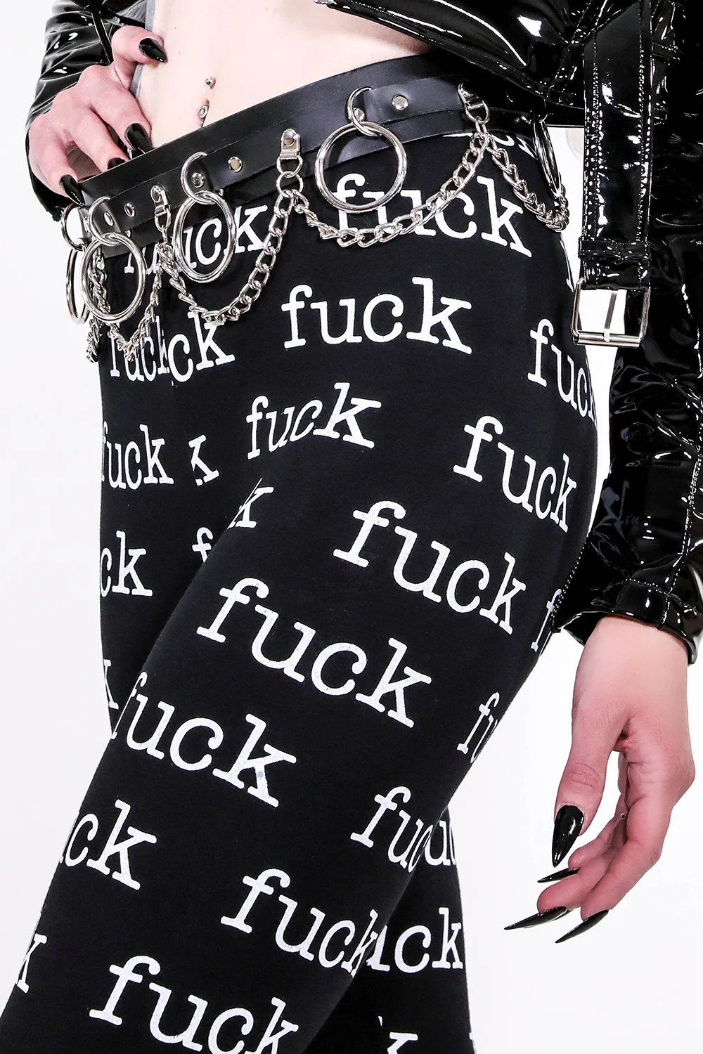 FUCK Print Leggings - Image 6