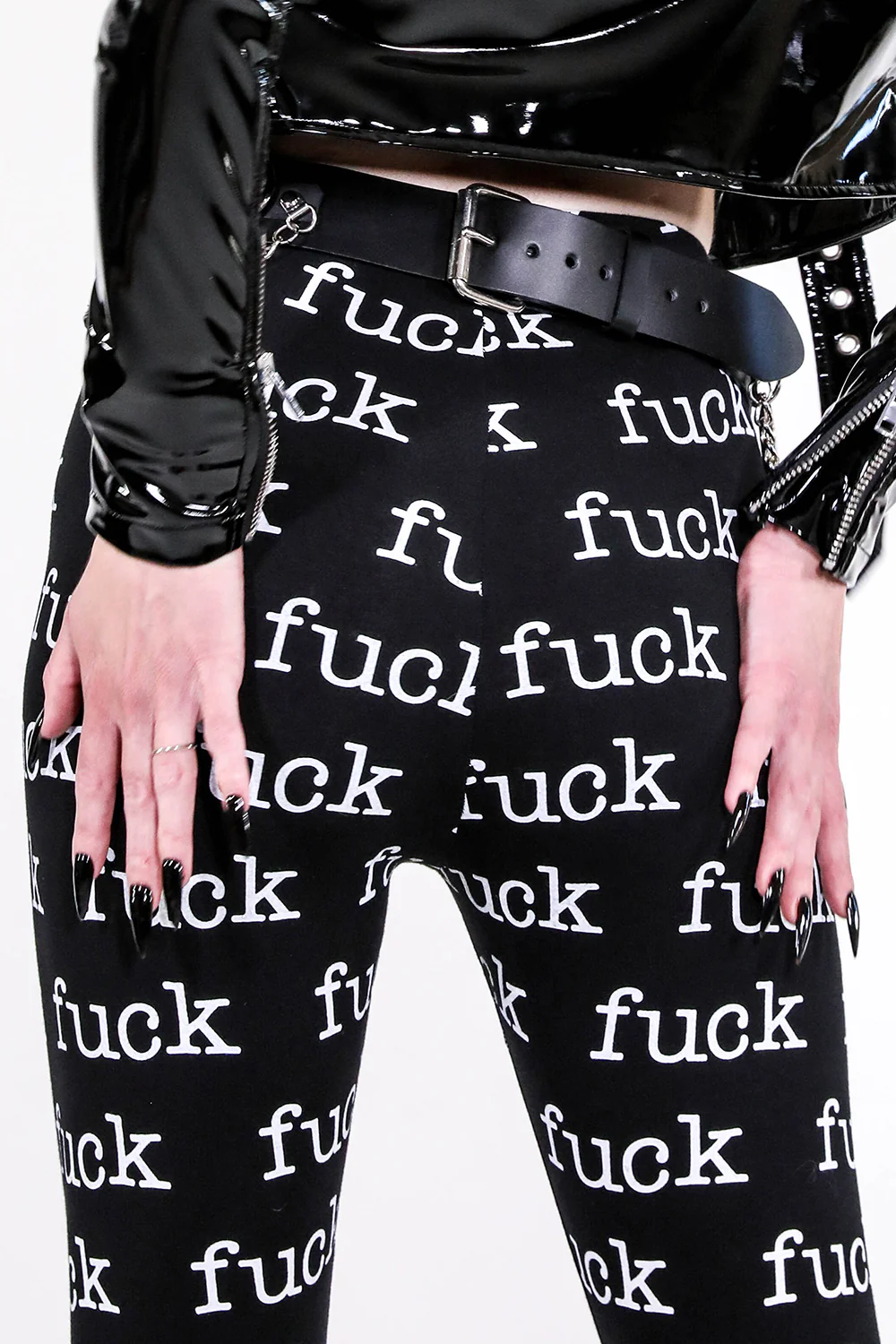 FUCK Print Leggings - Image 7