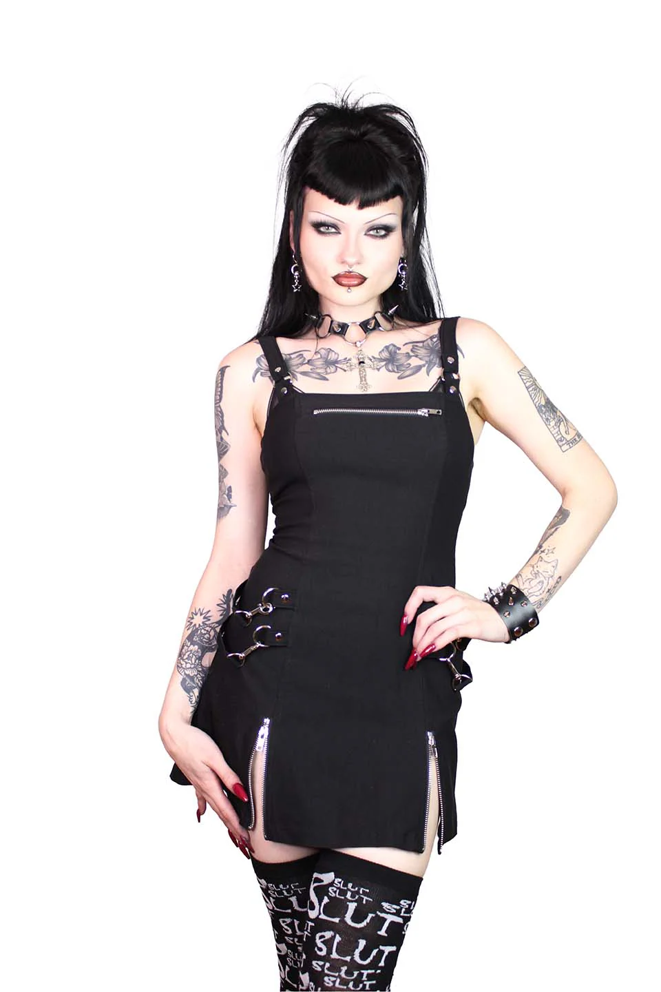 Gangsta Pranksta Annette Dress Solid Black