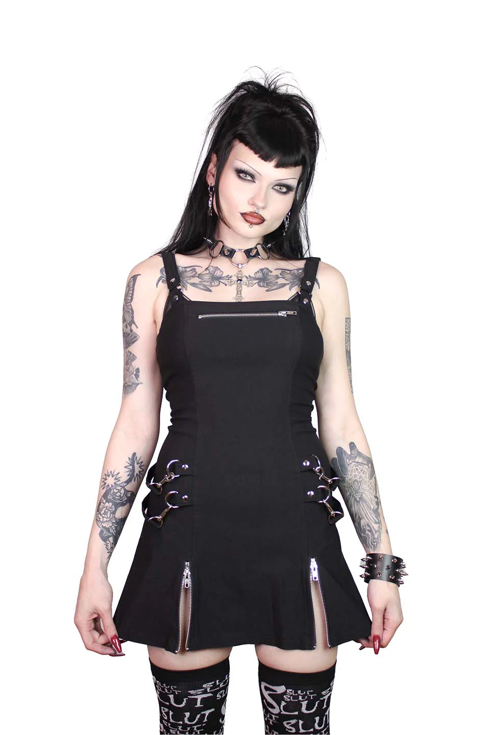 Gangsta Pranksta Annette Dress Solid Black - Image 3