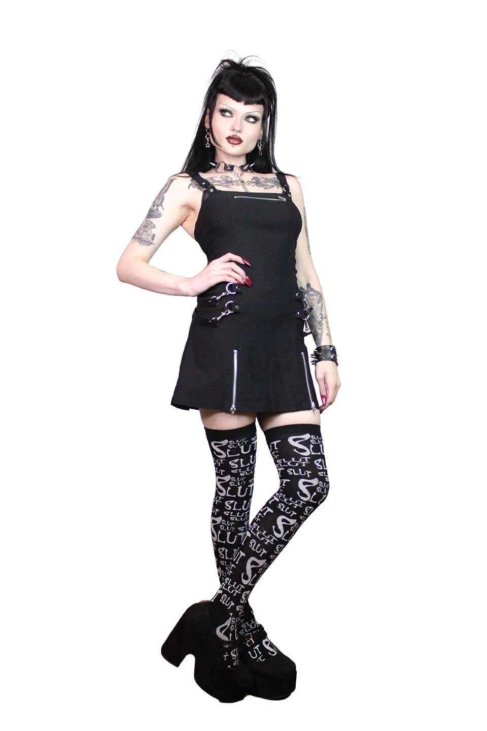 Gangsta Pranksta Annette Dress Solid Black - Image 4