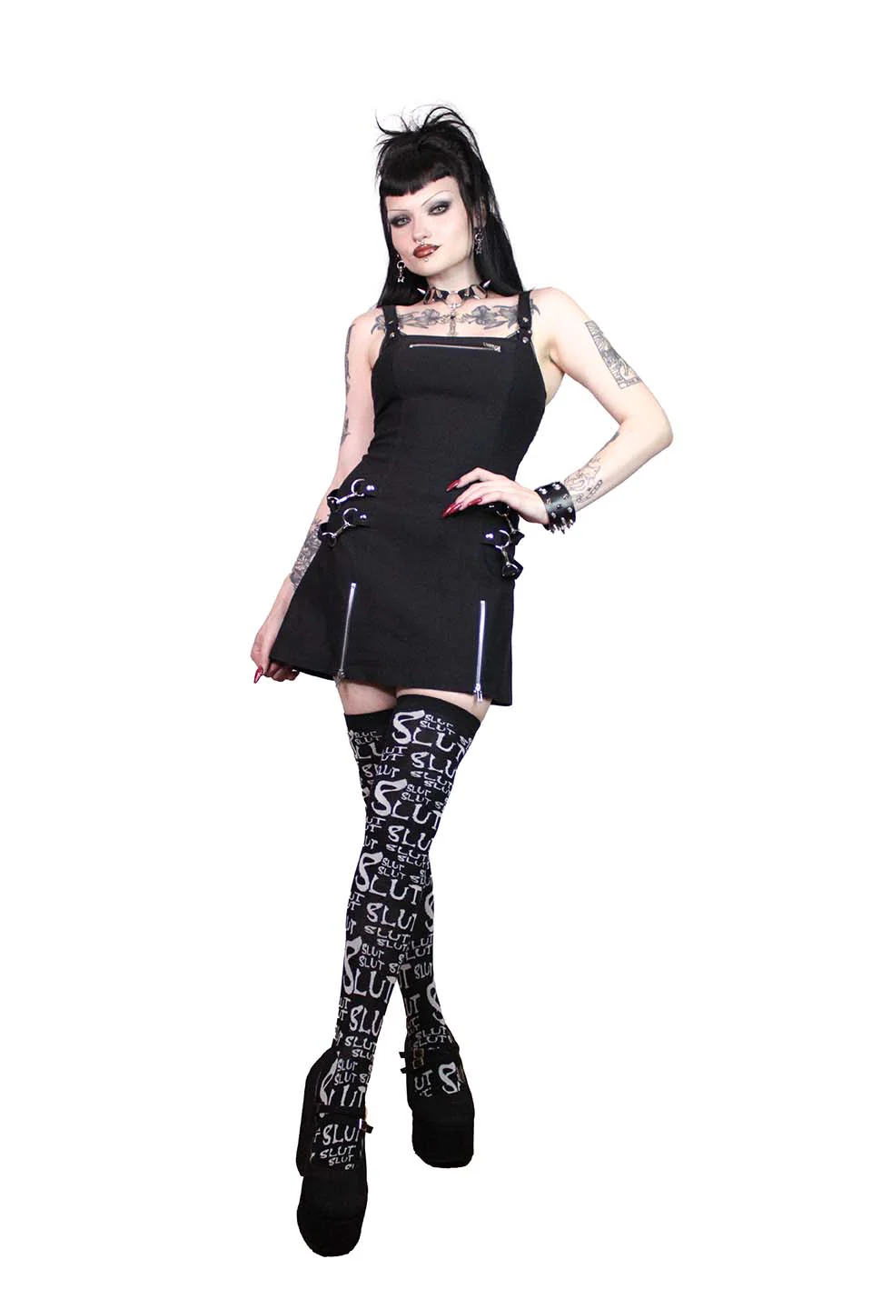 Gangsta Pranksta Annette Dress Solid Black - Image 5