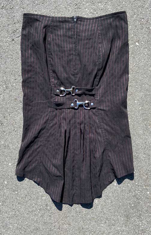Vintage Gangsta Pranksta Pencil Skirt Blk w/ Red Stripes - Image 2