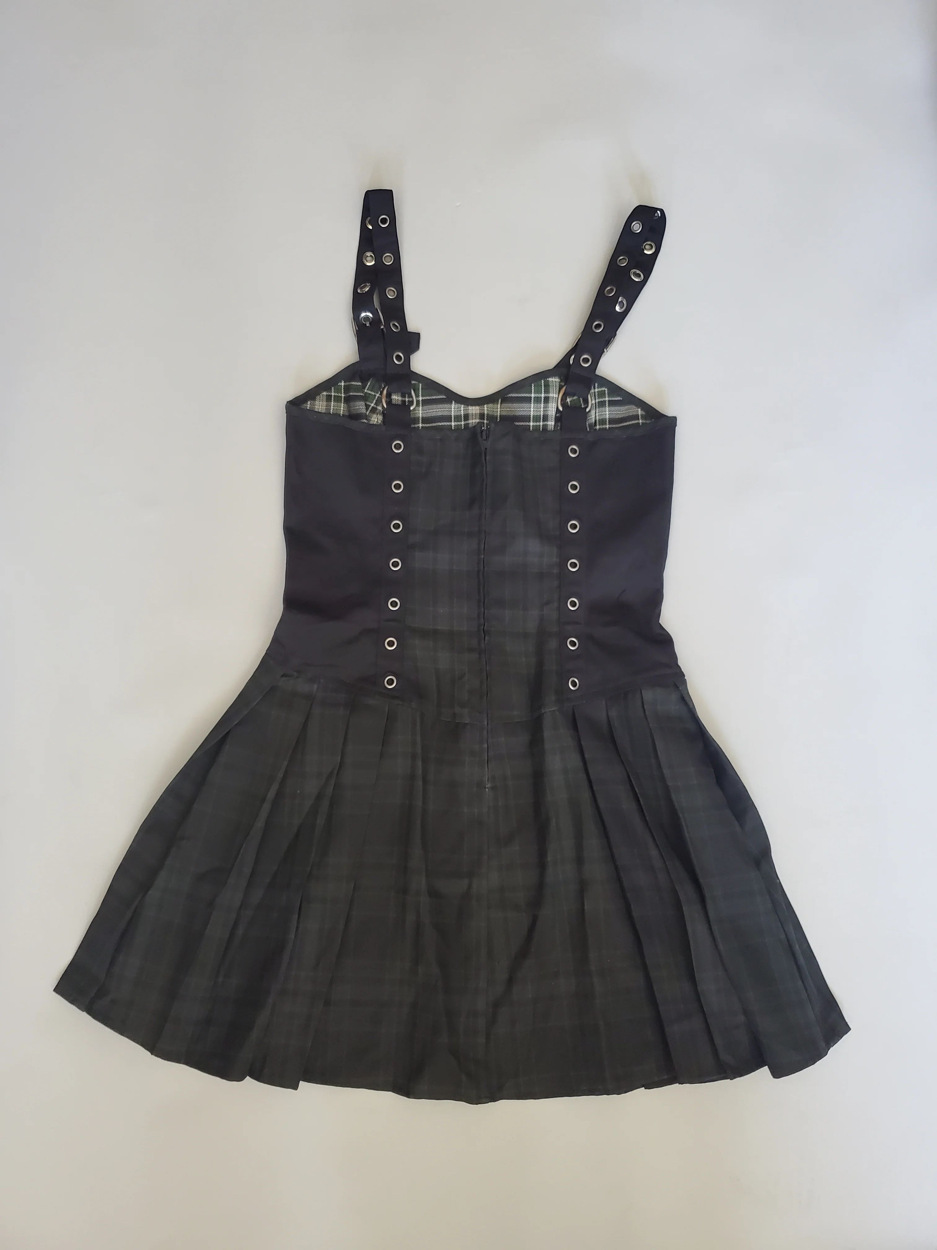 Green Swatch Overdyed Plaid Punk & Disorderly Dress - Image 2