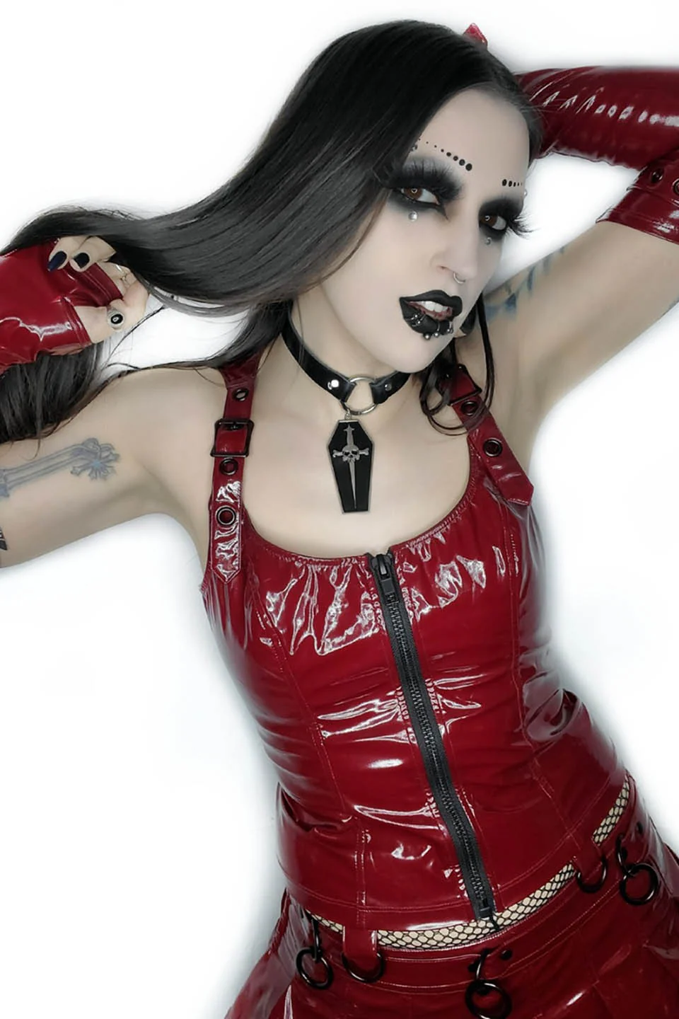 Hardcore Classic PVC Bustier in Vampire Red