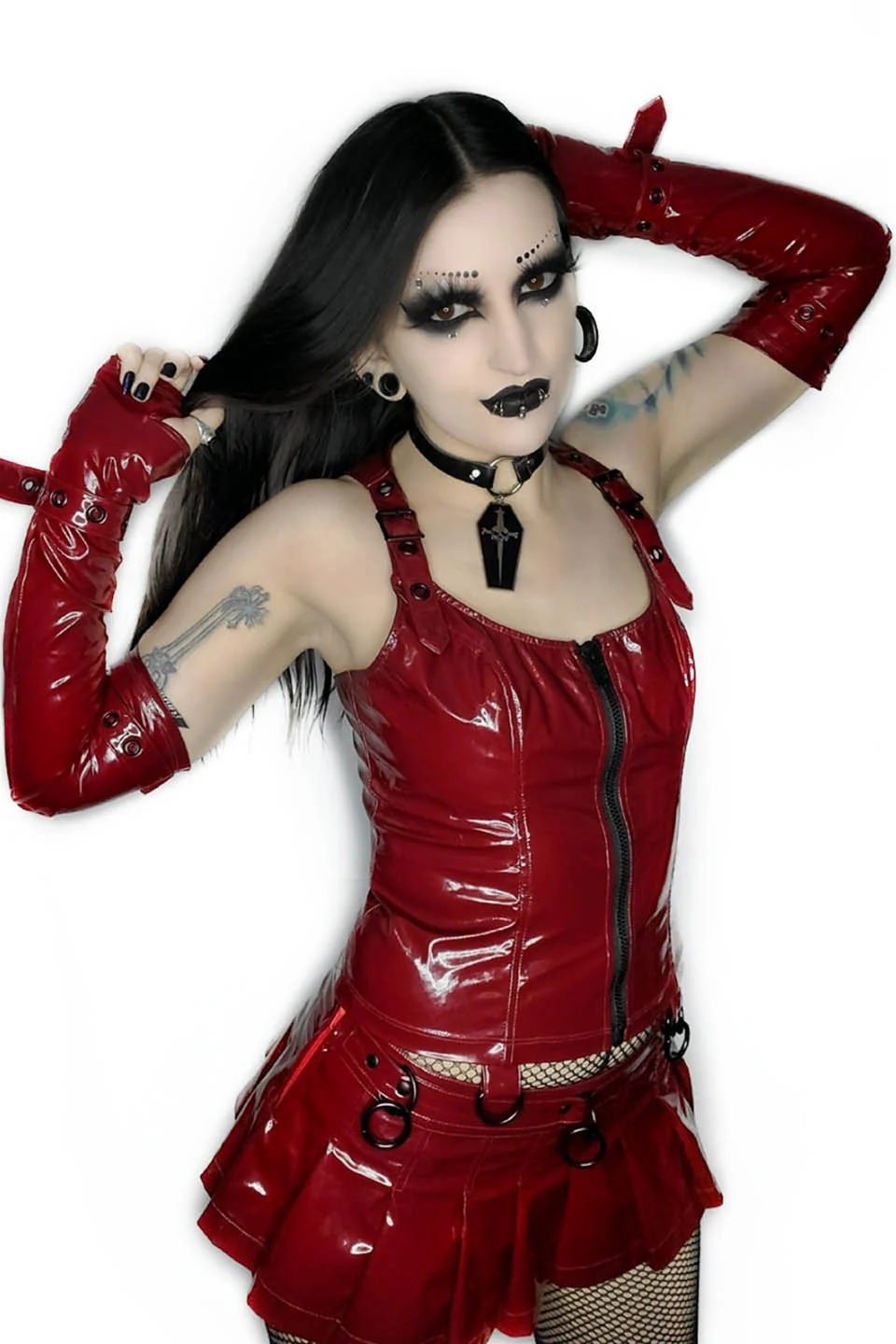 Hardcore Classic PVC Bustier in Vampire Red - Image 3