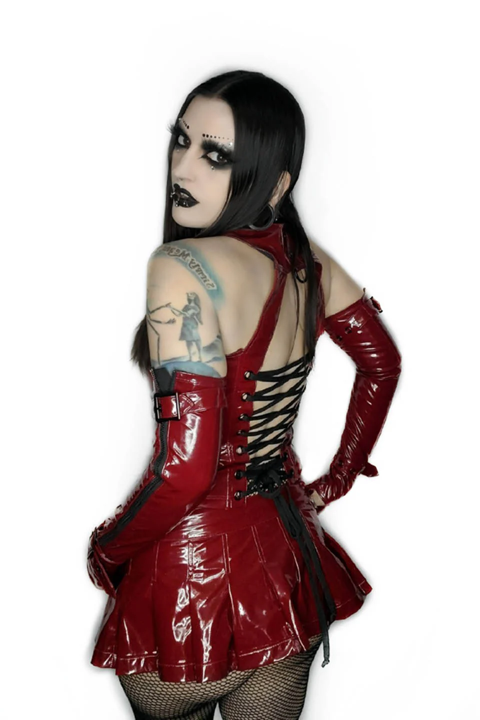Hardcore Classic PVC Bustier in Vampire Red - Image 6