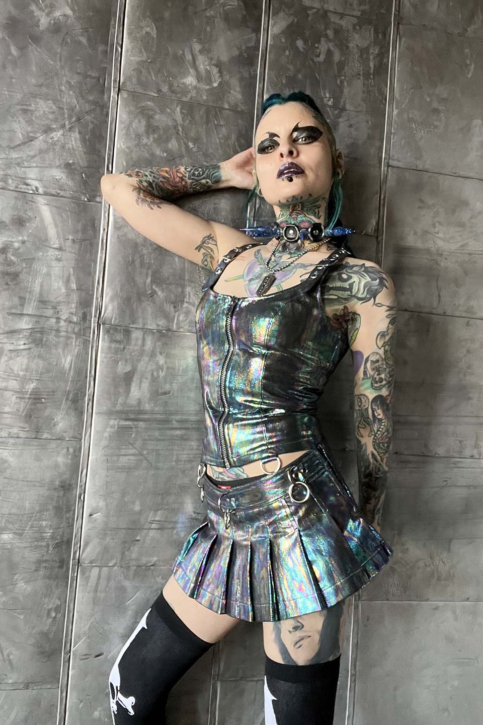Hardcore Classic PVC Bustier Oil Spill - Image 5
