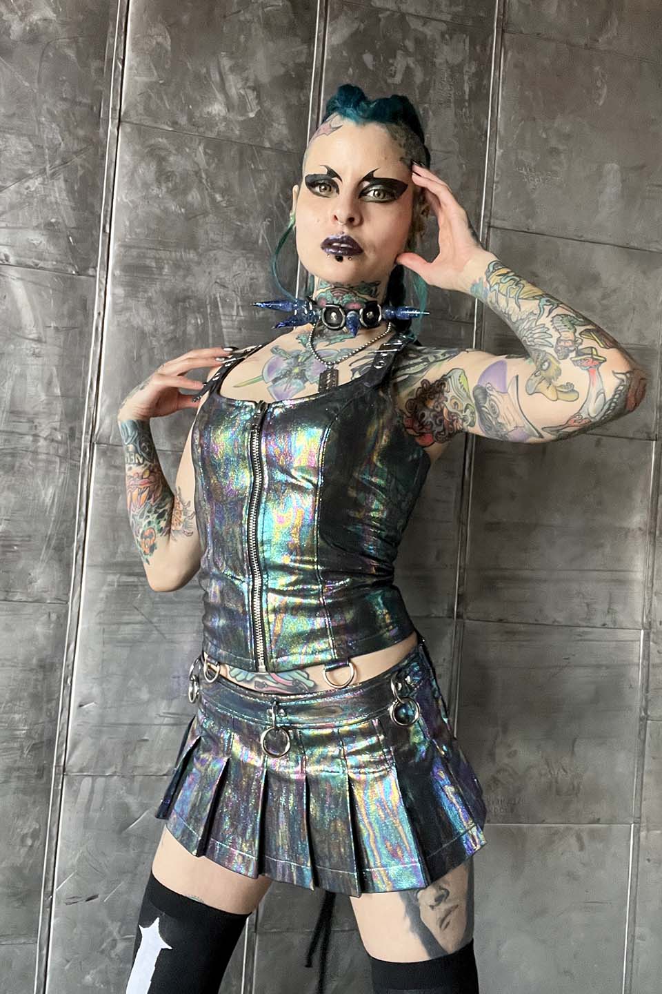 Hardcore Classic PVC Bustier Oil Spill - Image 6
