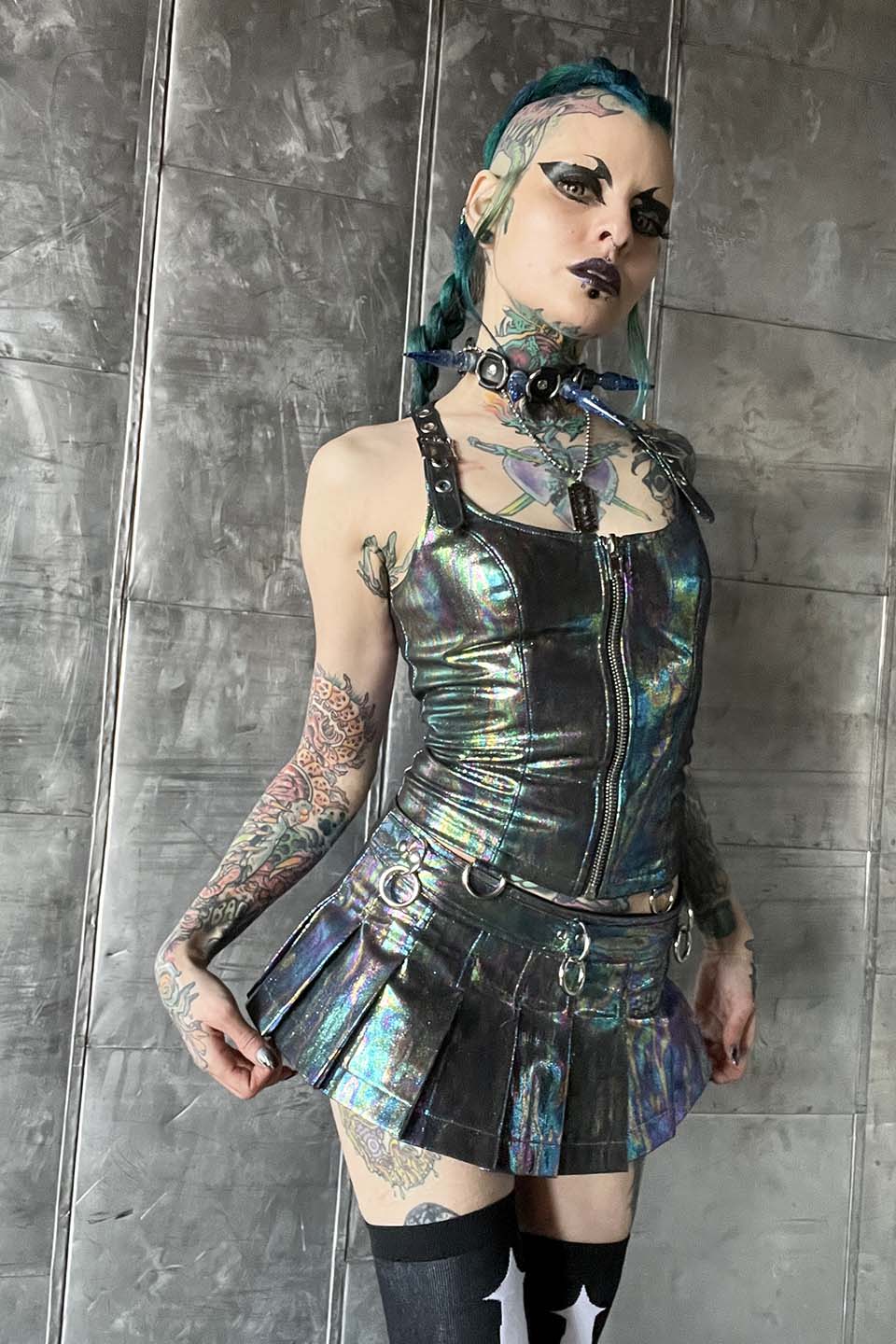 Hardcore Classic PVC Bustier Oil Spill - Image 7