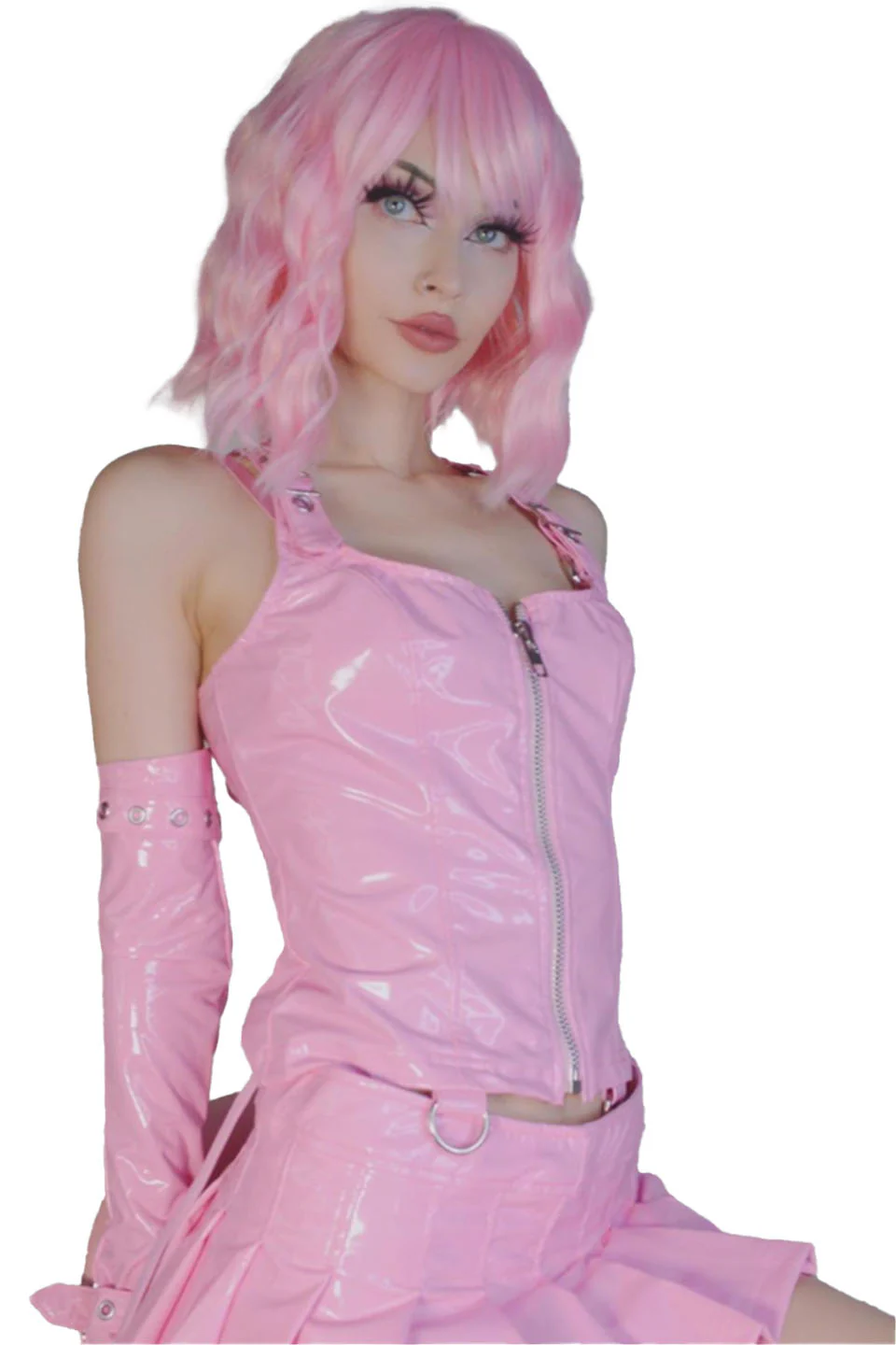 Hardcore Classic PVC Bustier Pink