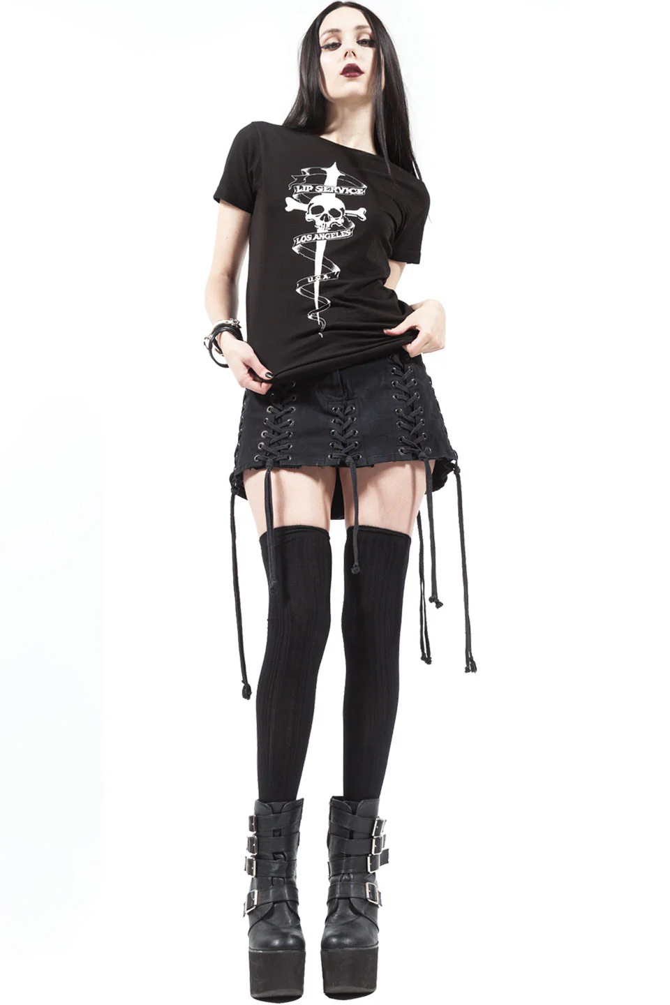 Lace Up Micro Mini Skirt - Image 2