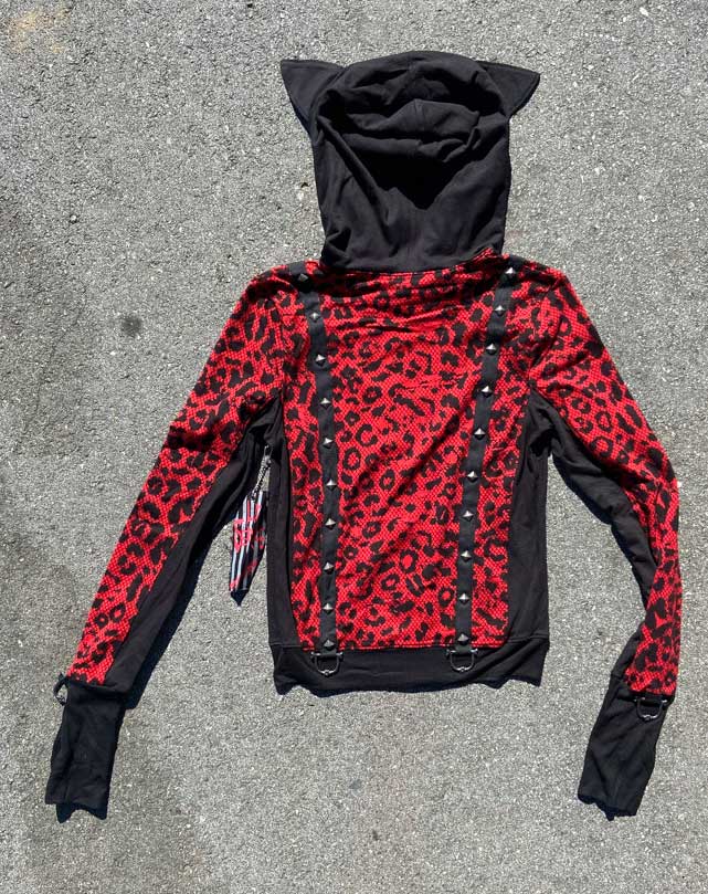 Leopard & Fishnet Print Hoodie - Image 2