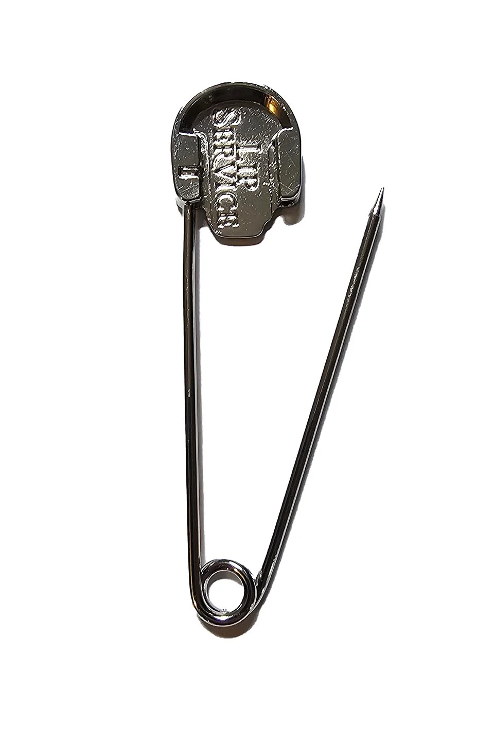 Lip Service Chrome and Black Enamel Skull Kilt Safety Pin - Image 5