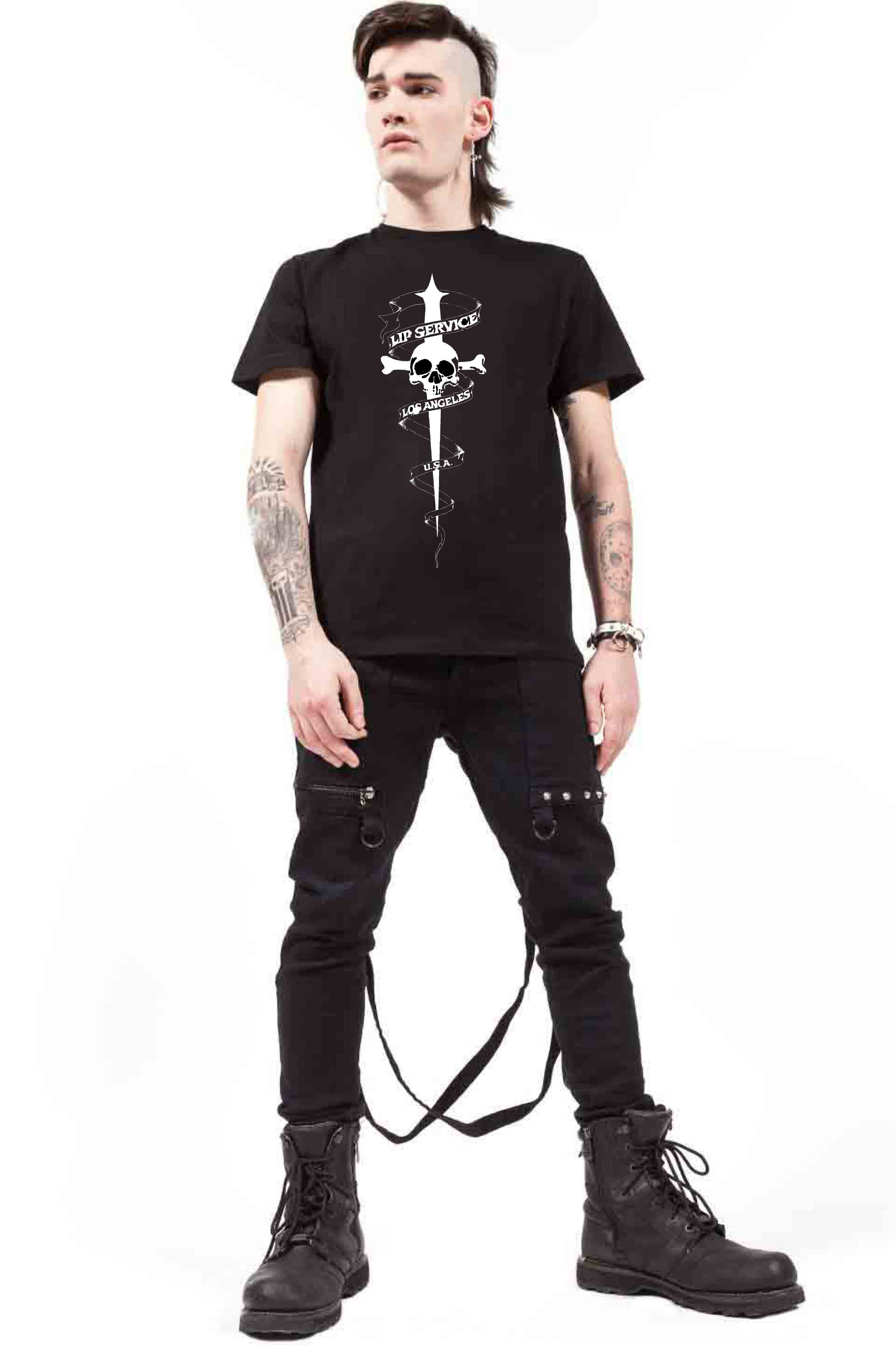 Lip Service Dagger Banner T-shirt - Image 2