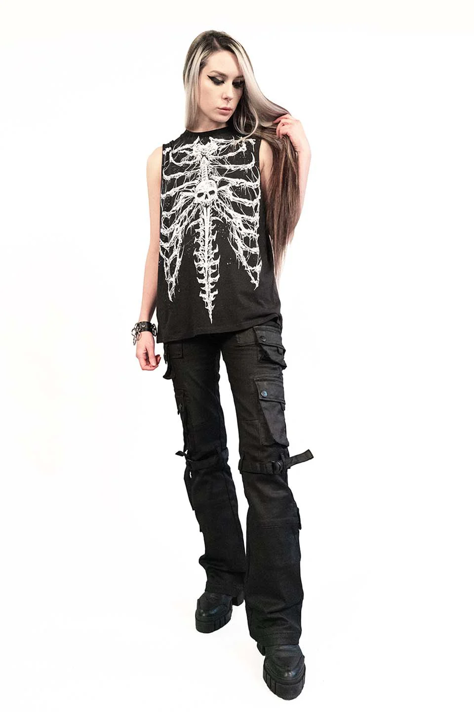 Dead Inside Rib Cage Sleeveless T-shirt - Image 4