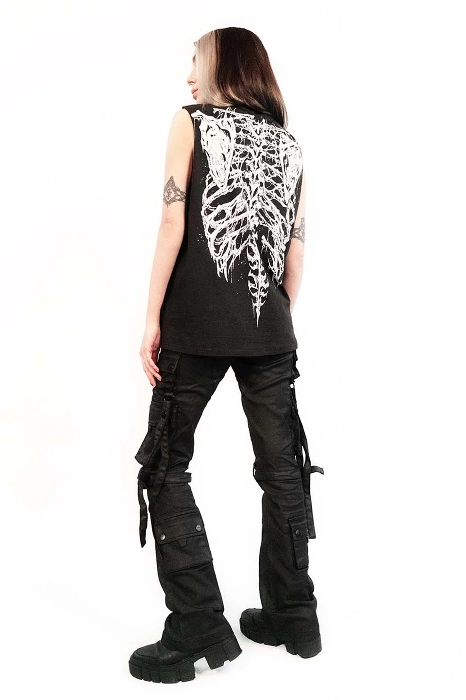 Dead Inside Rib Cage Sleeveless T-shirt - Image 6