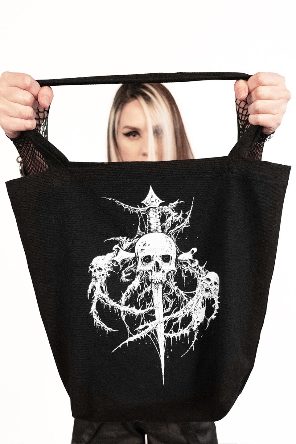 Lip Service Metal Dagger Coffin Logo Tote Bag - Image 2