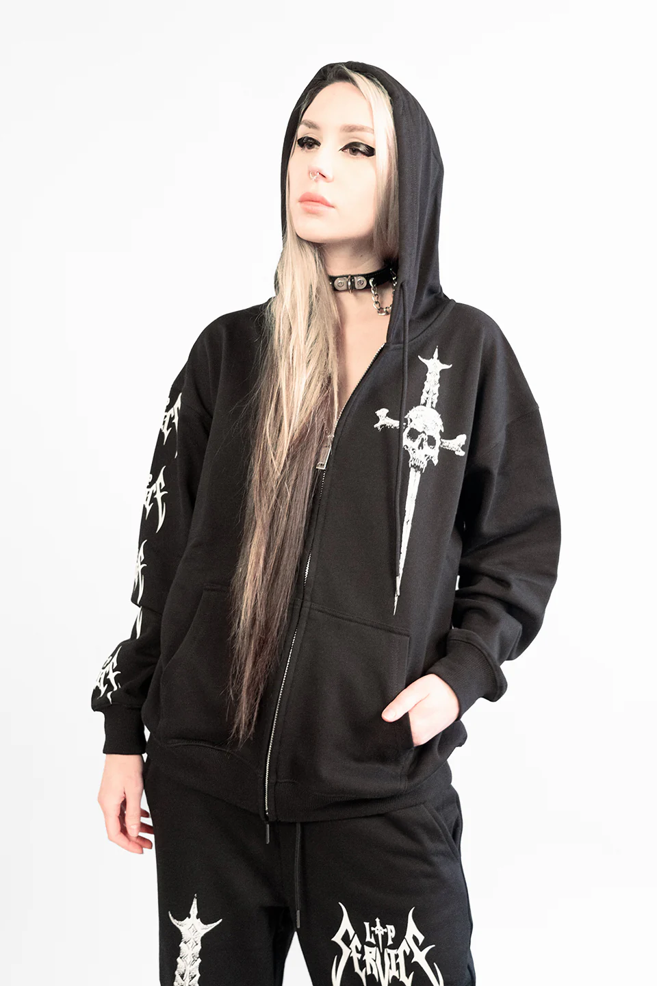 Lip Service Metal Dagger Zipper Hoodie