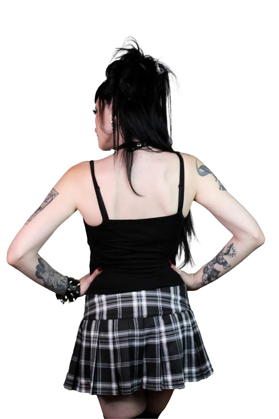 World's End Pleated Mini Skirt in Black Plaid - Image 16