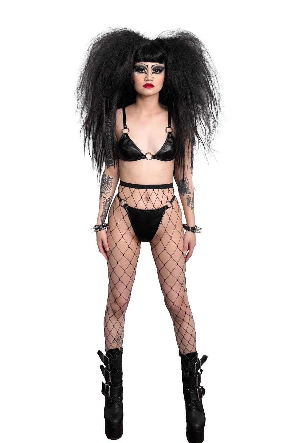 Black Matte PU vegan leather FETISH bikini - Image 4