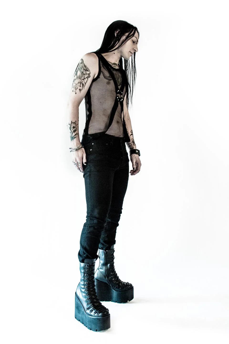 Cross Strap Fishnet Top - Image 2