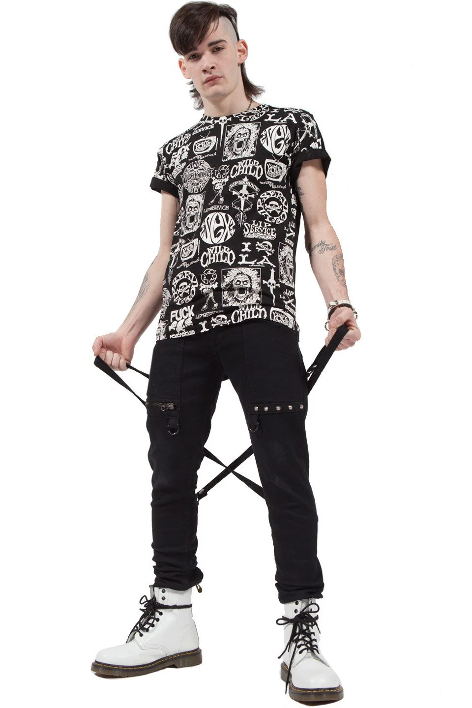 Cross Strap Stretch Jeans - Image 3