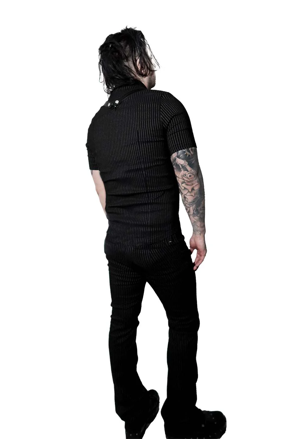 Men's Pinstriped Short Sleeve Gangsta Pranksta Shirt - The Fixer - Image 3