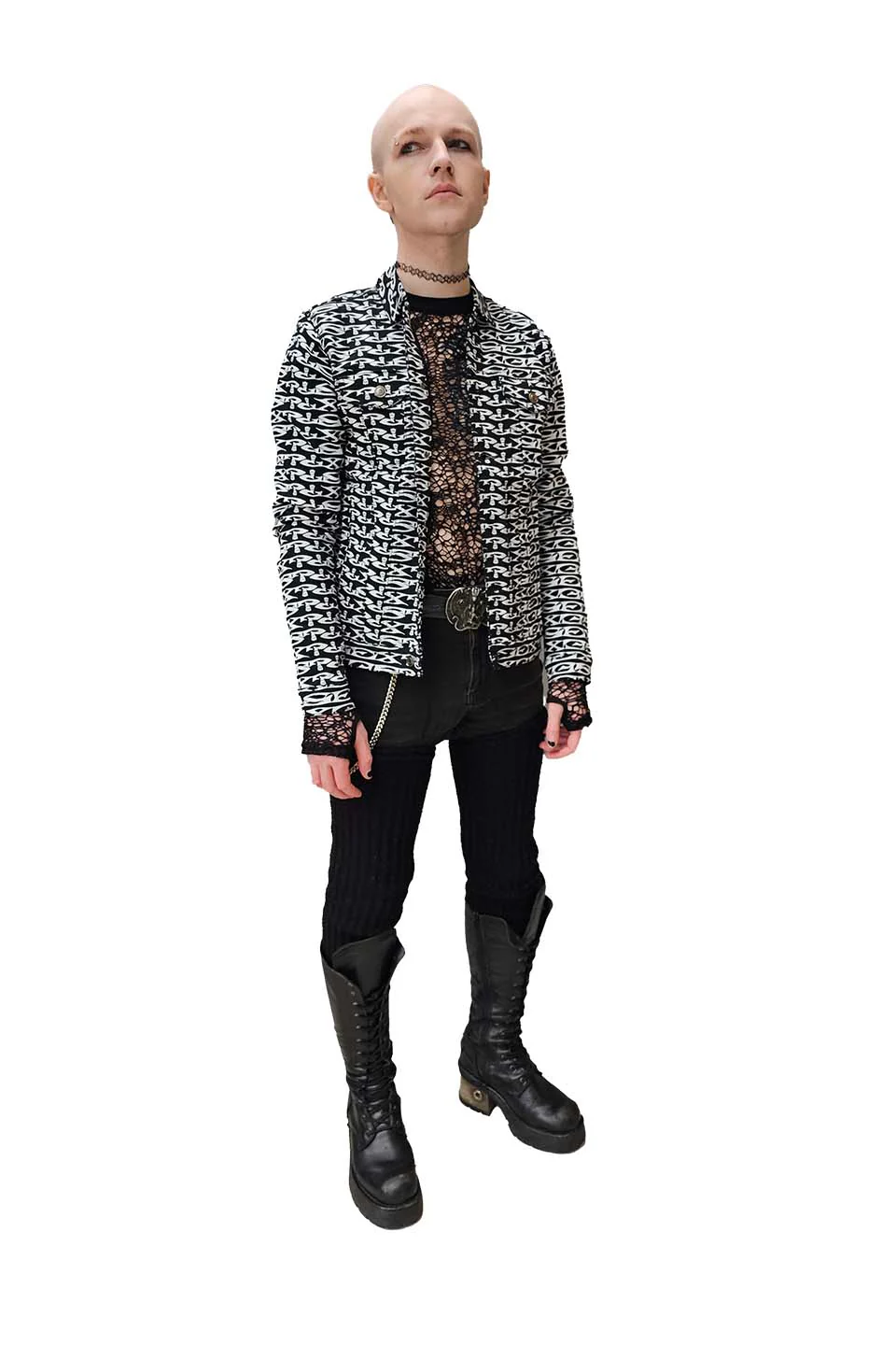 Men's Stretch Twill SEX? Print Trucker Jacket - Image 4