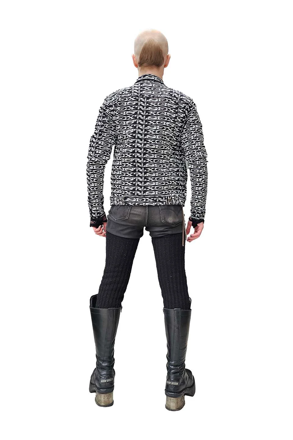 Men's Stretch Twill SEX? Print Trucker Jacket - Image 9