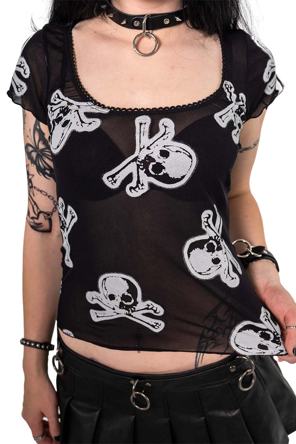 Mesh Skull and Cross Bones Top - Image 3