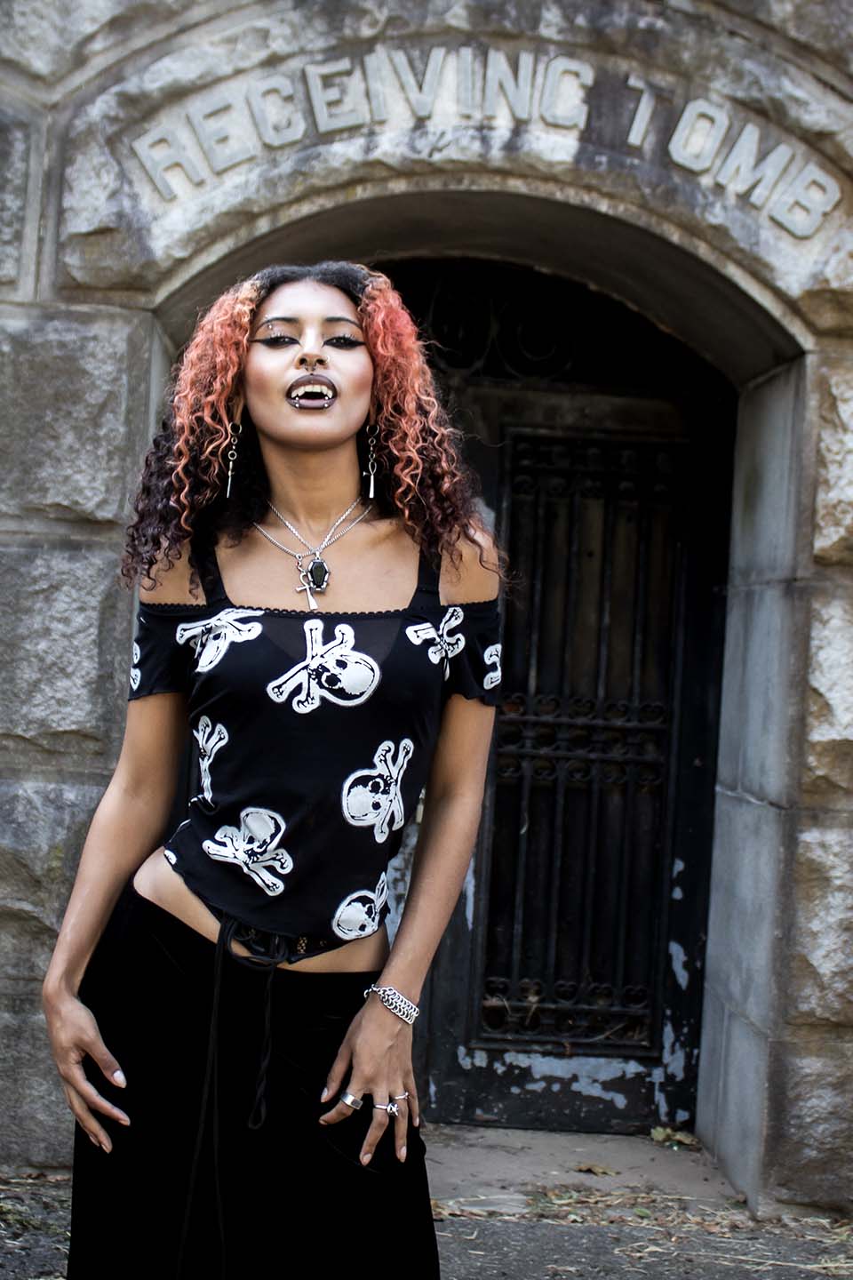 Mesh Skull and Cross Bones Top - Image 7