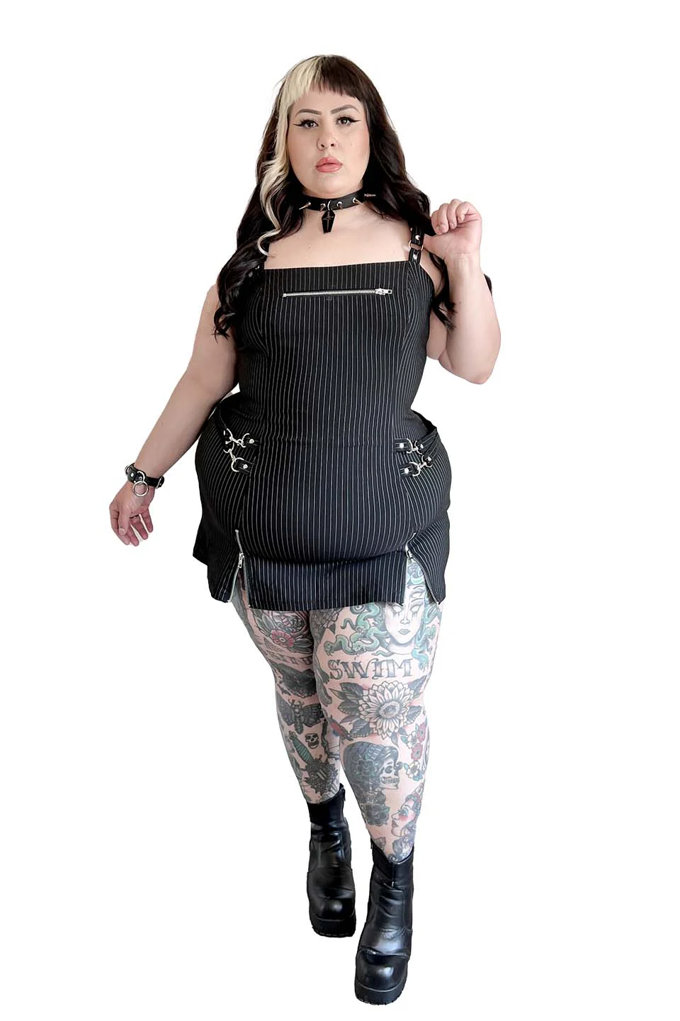 Pinstriped Gangsta Pranksta Annette Dress - Image 5