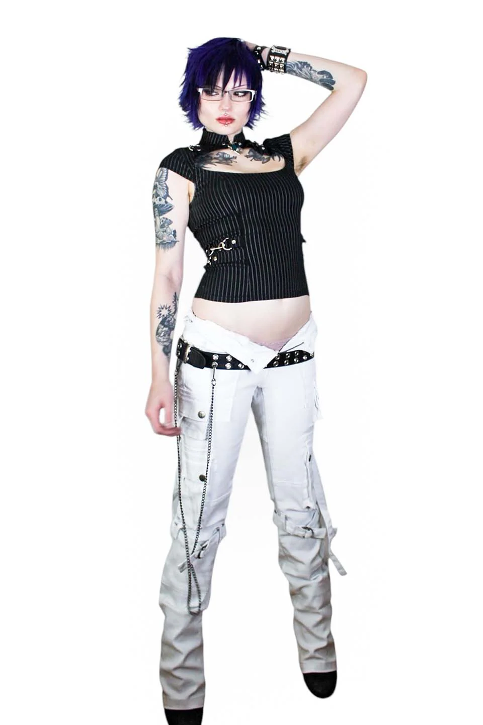Pinstriped Gangsta Pranksta Lock Top - Image 3