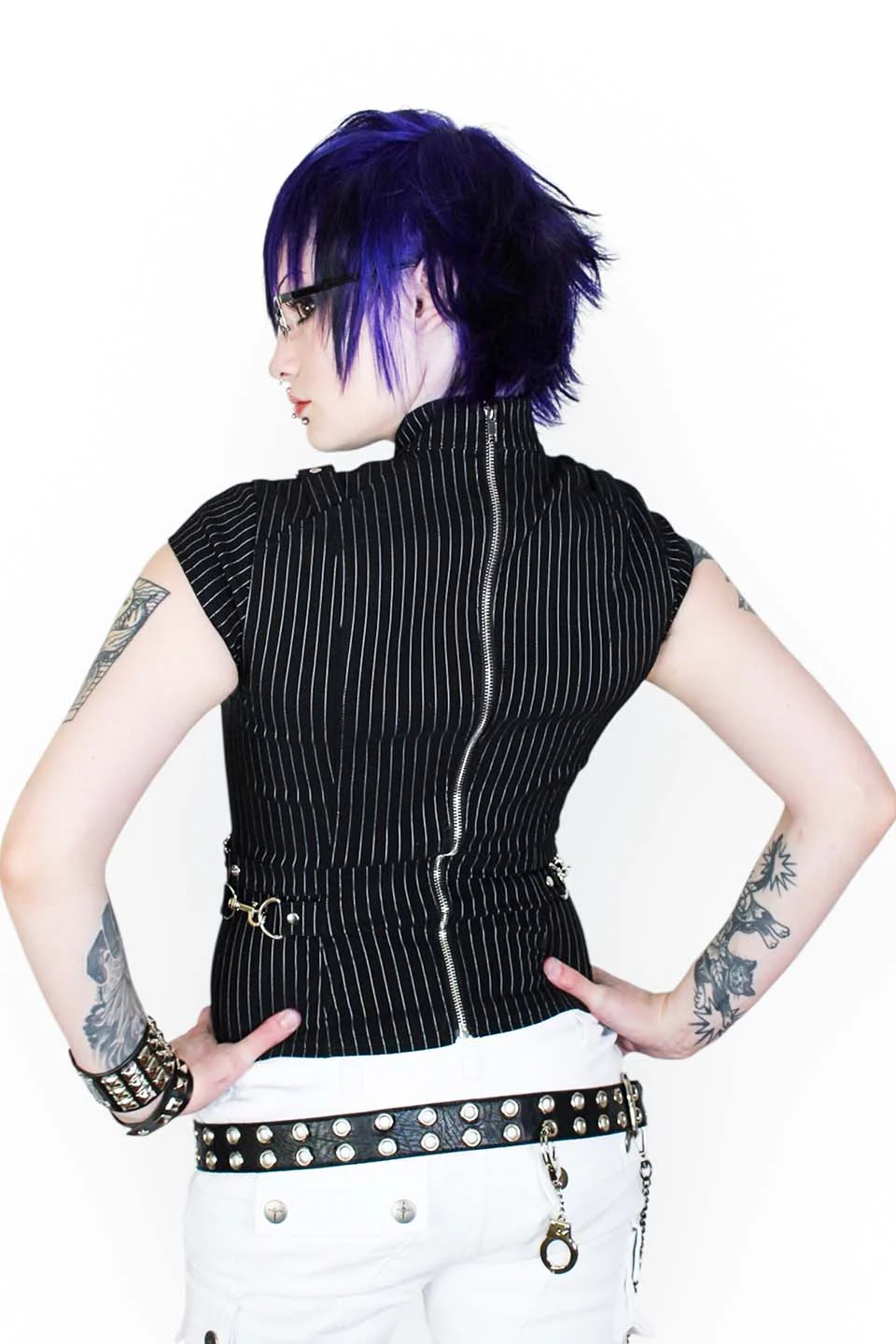 Pinstriped Gangsta Pranksta Lock Top - Image 4