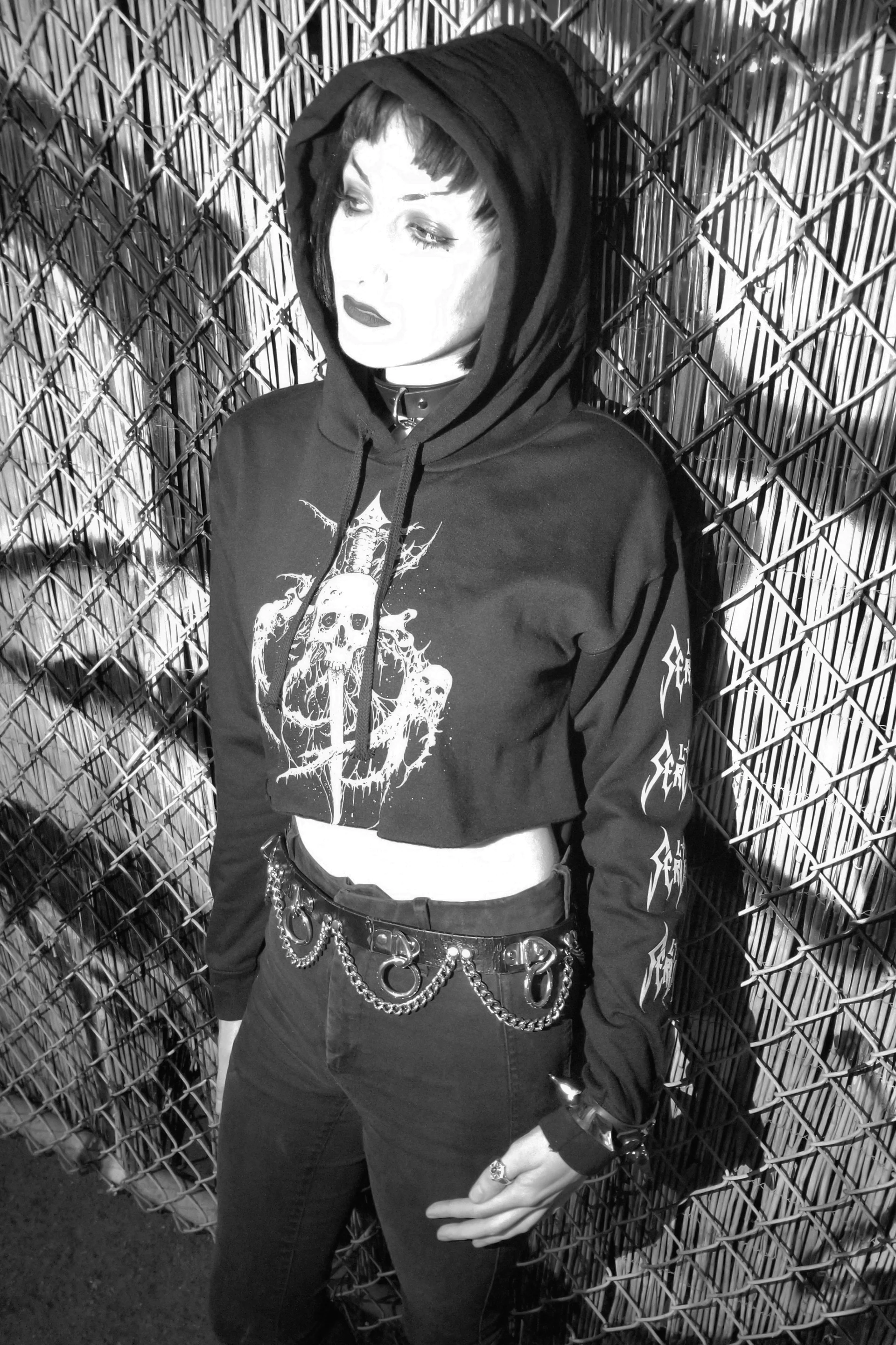 Riddick X Lip Service Crop Hoodie - Image 4